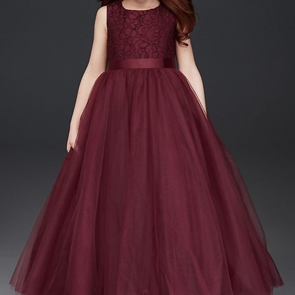 wine red flower girl dresses